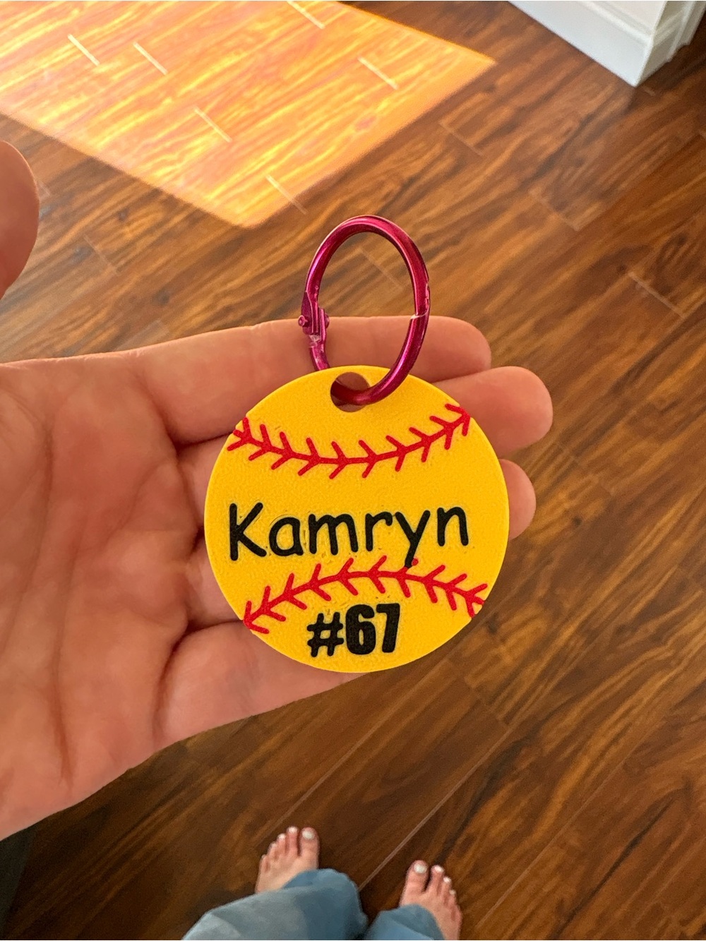 3D Printed Personalized Keychain - baseball or softball